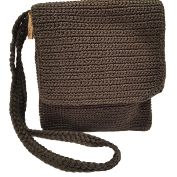 The Sak purse crochet knit brown toupee shoulder purse bag taupe brown - Picture 5 of 10